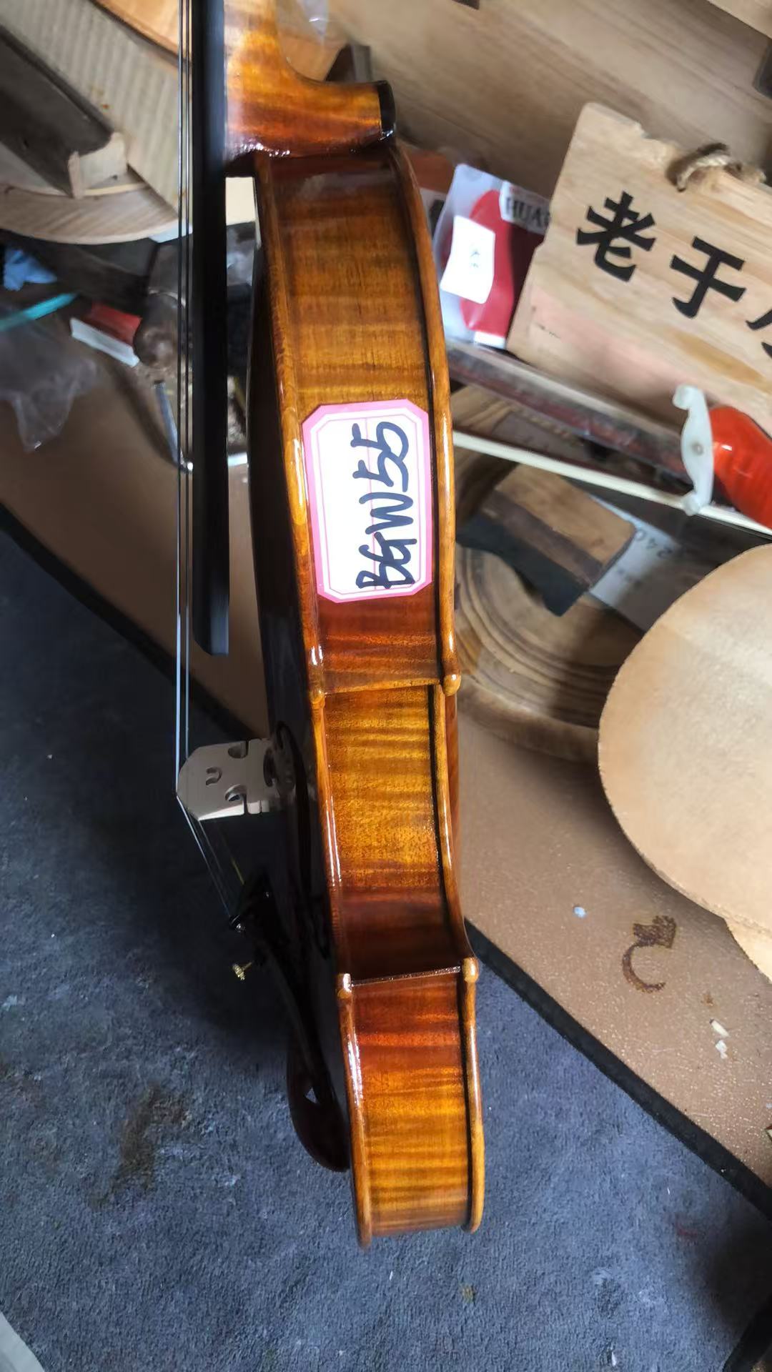 Violin making at our bench in Taixing, China